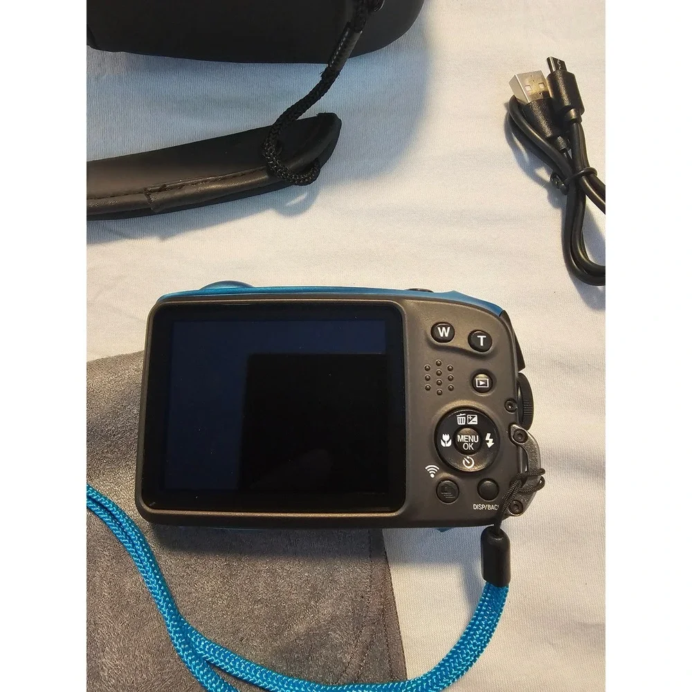 Fujifilm FinePix XP120 Waterproof Digital Camera Blue 16.4MP 5x Zoom WiFi Bundle